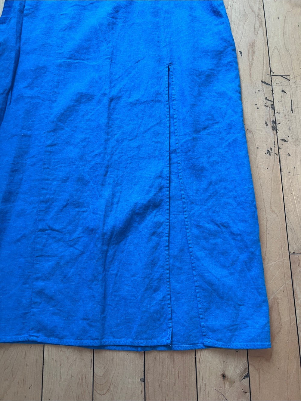 Zara Electric Blue Spaghetti-Strap Midi Dress with Side Slit - Picture 9 of 9